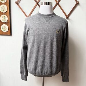 Vintage Alpaca Wool Bald Eagle Embroidery Sweater